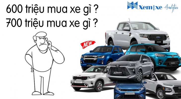 600 triêu mua xe gì? 700 triệu mua xe gì?